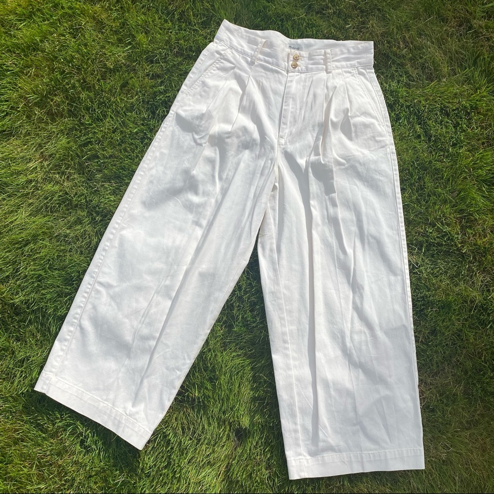 Madewell Women’s White Flare Wide Leg Pants Sz 6